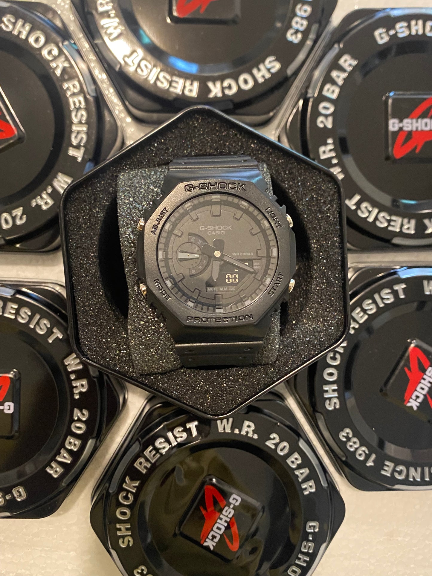 Casio G-Shock GA2100-1A1 Men's Watch Blackout Carbon Core Guard Analog-Digital