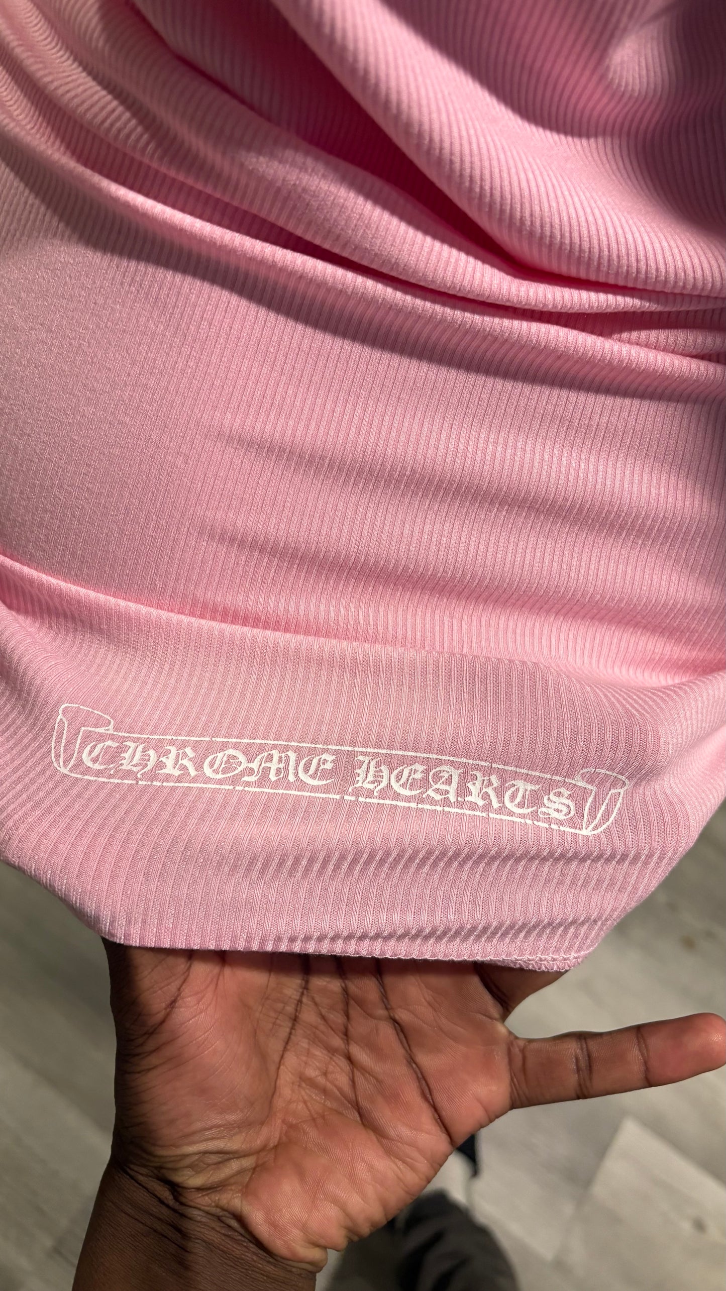 Pink and White Chrome Heart TankTop/Shirt