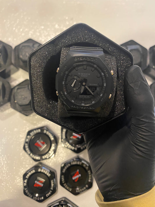 Casio G-Shock GA2100-1A1 Men's Watch Blackout Carbon Core Guard Analog-Digital