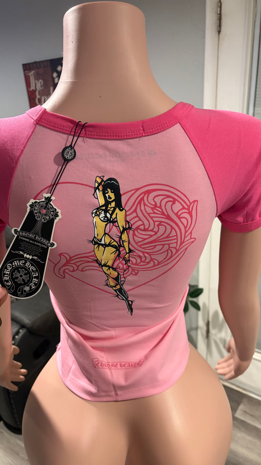 Pink Deadly Doll CropTop Shirt