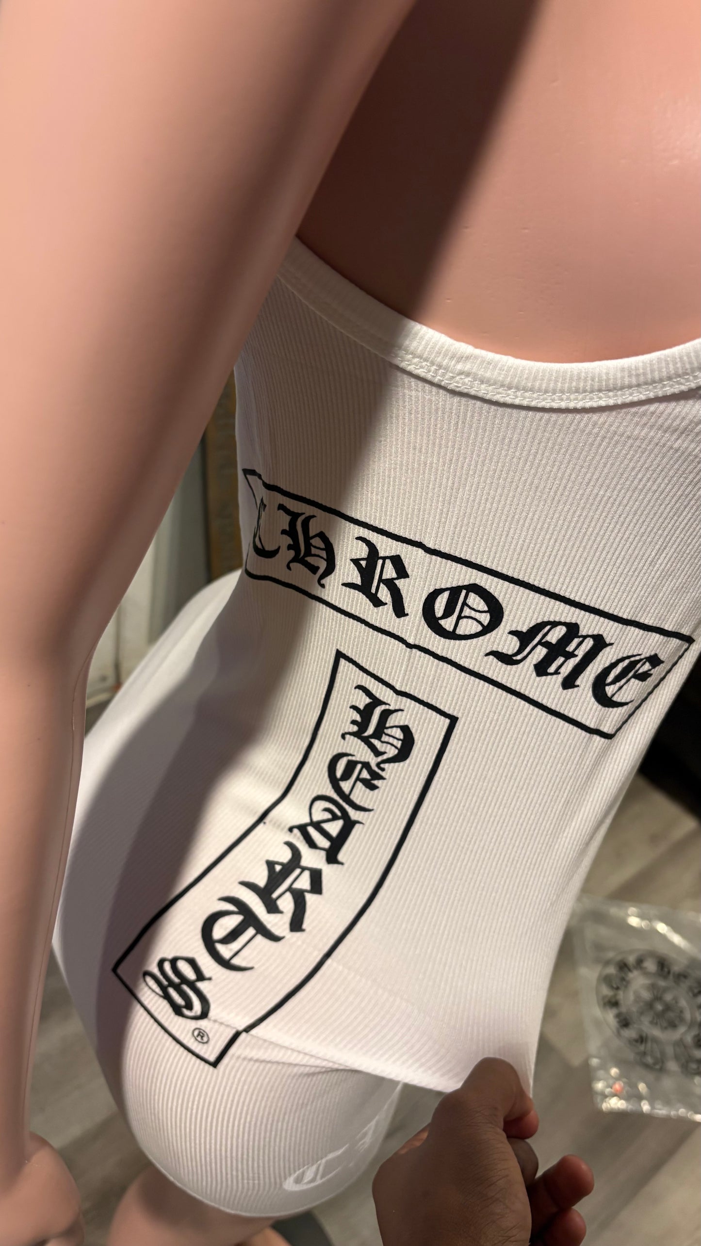 Black n White Chrome Heart Dress/TankTop