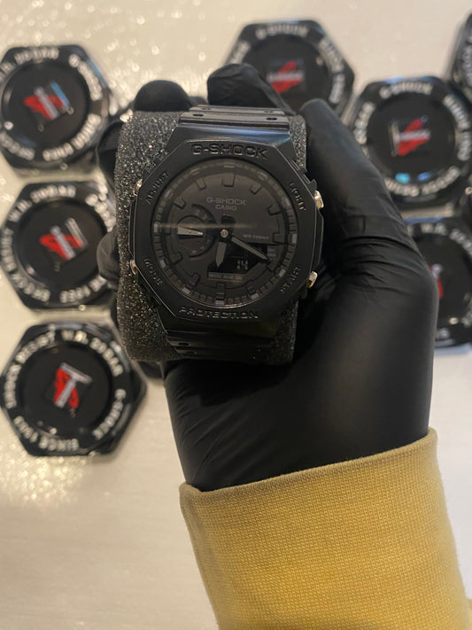 Casio G-Shock GA2100-1A1 Men's Watch Blackout Carbon Core Guard Analog-Digital