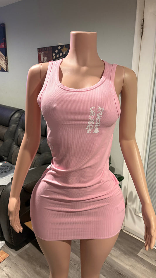 Pink and White Chrome Heart TankTop/Shirt