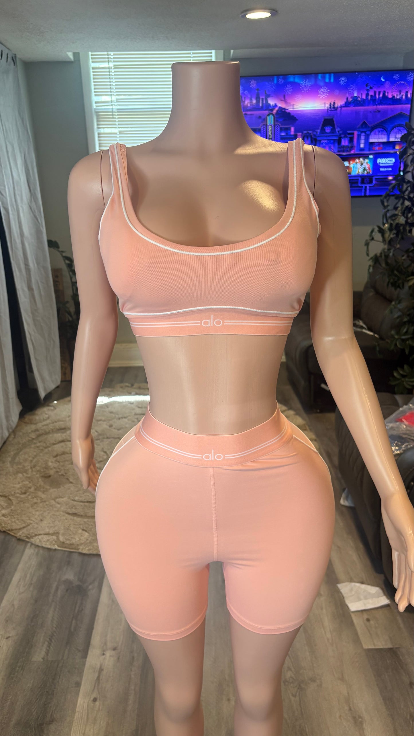 Pink and White Alo Set